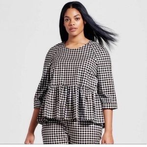 Victoria Beckham for Target Tops - Gingham Peplum Top Victoria Beckham for Target Tops - Gingham Peplum Top